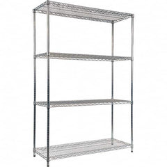 ALERA - 5,000 Lb Capacity 4 Shelf Wire Shelving - Starter Unit - Industrial Tool & Supply