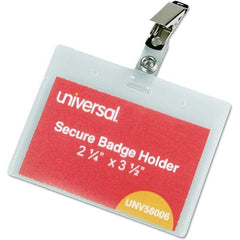UNIVERSAL - Badge Holders Attachment Type: Clip-On Horizontal or Vertical Holder: Horizontal - Industrial Tool & Supply