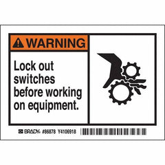 Brady - Safety & Facility Labels Message Type: Accident Prevention Header: WARNING - Industrial Tool & Supply