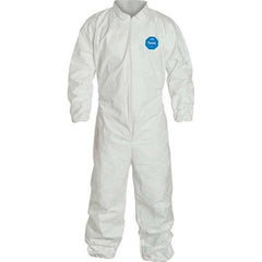 Dupont - Pack of (25), Size 4XL White Tyvek General Purpose Coveralls - Industrial Tool & Supply