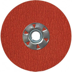 VSM - 4-1/2" Diam 7/8" Hole 36 Grit Fiber Disc - Very Coarse Grade, Ceramic, 13,000 Max RPM, Series XF885 - Industrial Tool & Supply