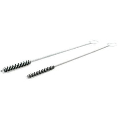 Brush Research Mfg. - 5/16" Diam Helical Nylon Tube Brush - Single Spiral, 0.008" Filament Diam, 2" Brush Length, 10" OAL, Galvanized Steel Shank - Industrial Tool & Supply