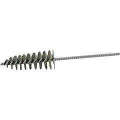 Brush Research Mfg. - 1-3/4" Diam Helical Steel Tube Brush - Single Spiral, 0.012" Filament Diam, 4-1/4" Brush Length, 10" OAL, 0.292" Diam Galvanized Steel Shank - Industrial Tool & Supply