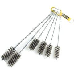 Brush Research Mfg. - 1-3/4" Diam Helical Stainless Steel Tube Brush - Single Spiral, 0.012" Filament Diam, 0.012" Brush Length, 18" OAL, 0.292" Diam Galvanized Steel Shank - Industrial Tool & Supply