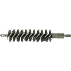 Brush Research Mfg. - 5/16" Diam Helical Stainless Steel Tube Brush - Single Spiral, 0.004" Filament Diam, 2" Brush Length, 2-9/16" OAL, 0.14" Diam Galvanized Steel Shank - Industrial Tool & Supply