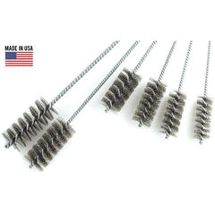 Brush Research Mfg. - 3" Diam Helical Stainless Steel Tube Brush - Single Spiral, 0.012" Filament Diam, 0.012" Brush Length, 18" OAL, 0.292" Diam Galvanized Steel Shank - Industrial Tool & Supply
