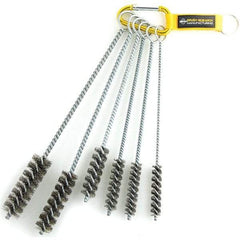 Brush Research Mfg. - 1" Diam Helical Stainless Steel Tube Brush - Single Spiral, 0.01" Filament Diam, 0.01" Brush Length, 12" OAL, 0.245" Diam Galvanized Steel Shank - Industrial Tool & Supply