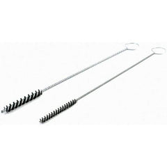 Brush Research Mfg. - 5/16" Diam Helical Nylon Tube Brush - Single Spiral, 0.005" Filament Diam, 2" Brush Length, 10" OAL, 0.14" Diam Galvanized Steel Shank - Industrial Tool & Supply