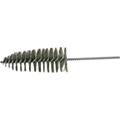 Brush Research Mfg. - 2-1/2" Diam Helical Steel Tube Brush - Single Spiral, 0.012" Filament Diam, 6-1/2" Brush Length, 12" OAL, 0.292" Diam Galvanized Steel Shank - Industrial Tool & Supply