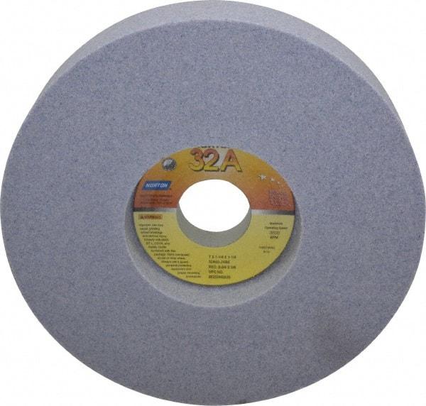 Norton - 7" Diam x 1-1/4" Hole x 1-1/4" Thick, J Hardness, 60 Grit Surface Grinding Wheel - Aluminum Oxide, Type 5, Medium Grade, 3,600 Max RPM, Vitrified Bond, One-Side Recess - Industrial Tool & Supply