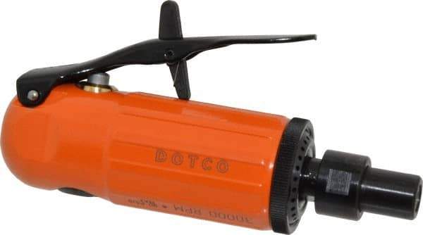 Dotco - 1/4" Collet, Straight Handle, Air Straight Die Grinder - 30,000 RPM, Front Exhaust, 16 CFM, 0.3 hp, 90 psi, 1/4" Inlet - Industrial Tool & Supply