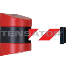 Tensator - 5-1/2" High x 3-1/4" Long x 3-1/4" Wide Magnetic Wall Mount Barrier - Metal, Red Powdercoat Finish, Red/Black, Use with Wall Mount - Industrial Tool & Supply