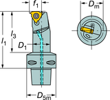 C3-R166.0KF-12050-11 Capto® and SL Turning Holder - Industrial Tool & Supply