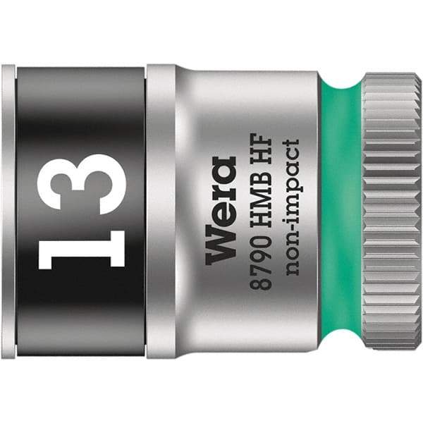 Wera - 3/8" Drive, Standard Hand Socket - Industrial Tool & Supply