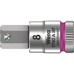 Wera - 1/4" Drive, 1/4" Hex Bit Socket - 3-3/4" OAL - Industrial Tool & Supply