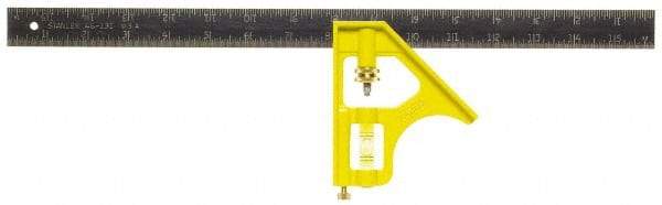 Stanley - 2 Piece, 16" Combination Square Set - 1/32, 1/16 & 1/8" (English) Graduation, Stainless Steel Blade, Die Cast Metal Combination Head - Industrial Tool & Supply