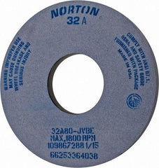 Norton - 14" Diam x 5" Hole x 1" Thick, J Hardness, 80 Grit Surface Grinding Wheel - Aluminum Oxide, Type 1, Medium Grade, 1,800 Max RPM, Vitrified Bond, No Recess - Industrial Tool & Supply