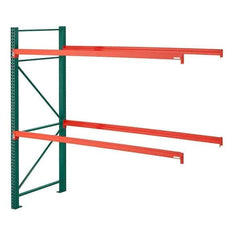 Steel King - 2 Shelf Add-On Box Formed Closed Steel Shelving - 27,790 Lb Capacity, 108" Wide x 96" High x 36" Deep, Green/Orange - Industrial Tool & Supply