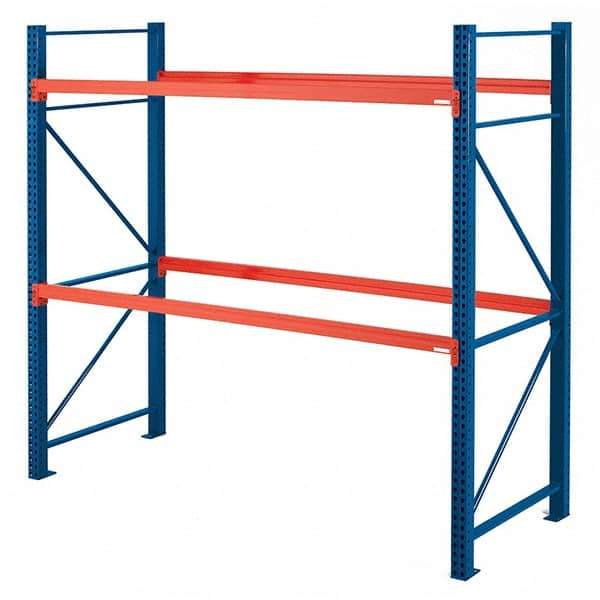 Steel King - 2 Shelf Starter Box Formed Closed Steel Shelving - 22,780 Lb Capacity, 108" Wide x 96" High x 42" Deep, Powder Coat Blue - Industrial Tool & Supply