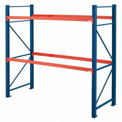 Steel King - 2 Shelf Starter Box Formed Closed Steel Shelving - 22,780 Lb Capacity, 96" Wide x 96" High x 42" Deep, Powder Coat Blue - Industrial Tool & Supply