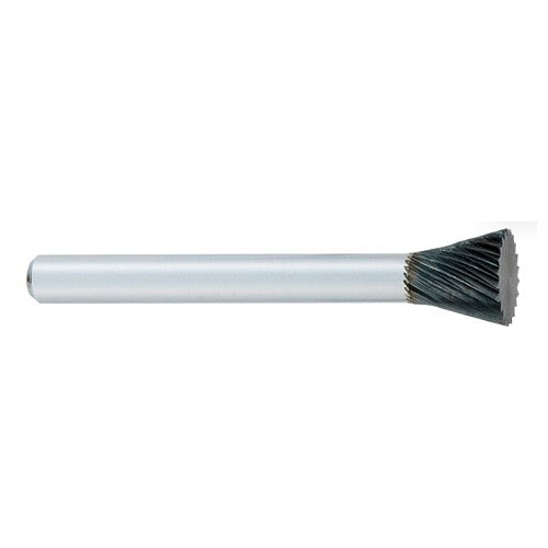 ‎SN-1 -1/4 × 5/16 LOC × 1/4 Shank × 2 OAL Inverted Taper Carbide Medium Right Hand Spiral Burr - Industrial Tool & Supply