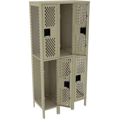 Tennsco - 6 Door, 2 Tier, Welded Locker - Industrial Tool & Supply
