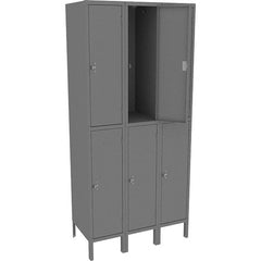 Tennsco - 6 Door, 2 Tier, Welded Locker - Industrial Tool & Supply