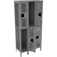 Tennsco - 6 Door, 2 Tier, Welded Locker - Industrial Tool & Supply