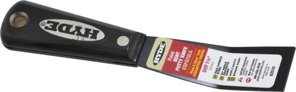 Hyde Tools - 1-1/4" Wide Steel Putty Knife - Stiff, Nylon Handle, 7.6" OAL - Industrial Tool & Supply