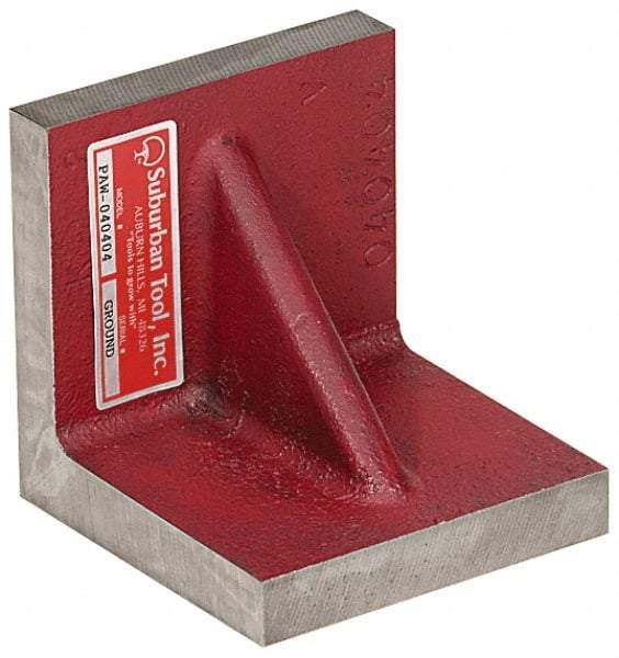 Suburban Tool - 10" Wide x 10" Deep x 10" High Cast Iron Precision-Ground Angle Plate - Standard Plate, Flat Surface, Double Web, 1" Thick, Single Plate - Industrial Tool & Supply