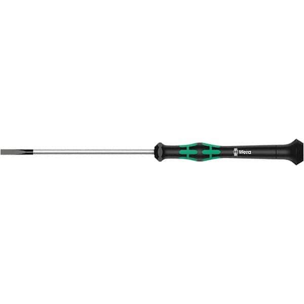 Wera - 2mm Blade Width, Slotted Screwdriver - 50mm Blade Length, Round Shank, Ergonomic Handle - Industrial Tool & Supply