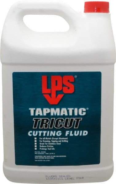 LPS - Tapmatic TriCut, 1 Gal Bottle Cutting & Tapping Fluid - Semisynthetic, For Boring, Broaching, Drawing, Drilling, Engraving, Facing, Milling, Reaming, Sawing, Stamping, Tapping, Threading, Turning - Industrial Tool & Supply