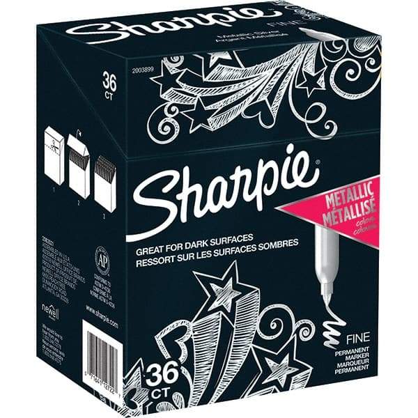 Sharpie - Markers & Paintsticks Type: Permanent Color: Metallic Silver - Industrial Tool & Supply
