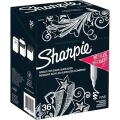 Sharpie - Markers & Paintsticks Type: Permanent Color: Metallic Silver - Industrial Tool & Supply