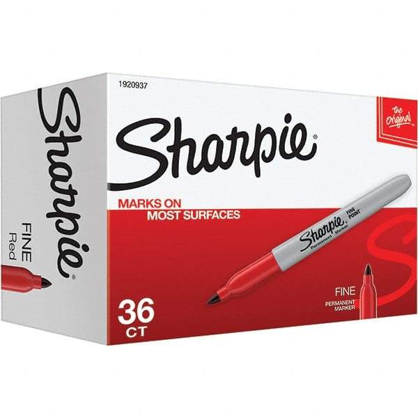 Sharpie - Markers & Paintsticks Type: Permanent Color: Red - Industrial Tool & Supply