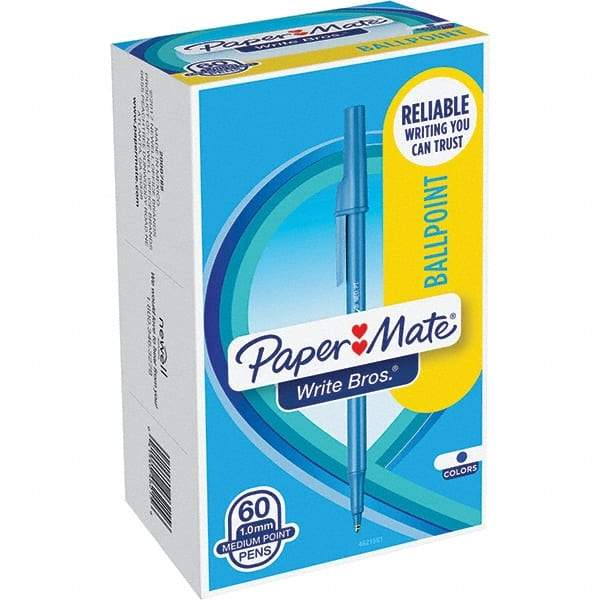 Paper Mate - Pens & Pencils Type: Ballpoint Stick Color: Blue - Industrial Tool & Supply