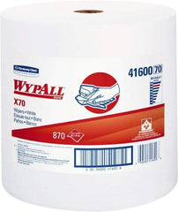 WypAll - X70 Dry Shop Towel/Industrial Wipes - Jumbo Roll, 13-3/8" x 12-1/2" Sheet Size, White - Industrial Tool & Supply