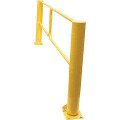 Vestil - Steel Rail Safety Gate - 137" Wide x 10" Door Height, Yellow - Industrial Tool & Supply