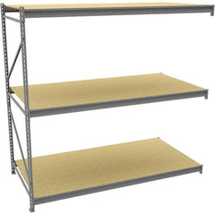 Tennsco - 3 Shelf Add-On Particle Board Open Steel Shelving - 48" Wide x 84" High x 24" Deep, Medium Gray - Industrial Tool & Supply