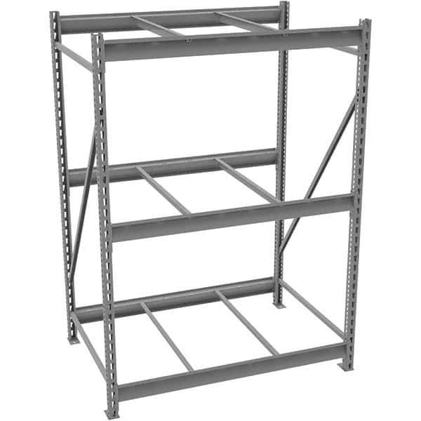 Tennsco - 3 Shelf Starter No Deck Open Steel Shelving - 48" Wide x 72" High x 24" Deep, Medium Gray - Industrial Tool & Supply