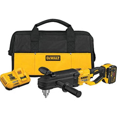 DeWALT - 60 Volt 1/2" Chuck Inline Handle Cordless Drill - 1320 RPM, Keyed Chuck, Reversible, 1 Lithium-Ion Battery Included - Industrial Tool & Supply
