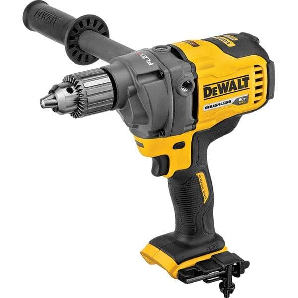 DeWALT - 60 Volt 1/2" Chuck Mid-Handle Cordless Drill - 600 RPM, Keyed Chuck, Reversible, Lithium-Ion Batteries Not Included - Industrial Tool & Supply