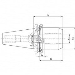 Mapal - CAT40 Taper Shank 15.88mm Hole Diam Hydraulic Tool Holder/Chuck - Industrial Tool & Supply