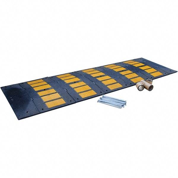 Vestil - 120" Long x 35-1/4" Wide x 4-3/4" High, Rubber Speed Hump - Black - Industrial Tool & Supply
