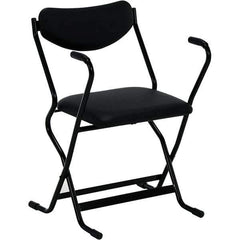 Vestil - 20-1/2" Wide x 28" High, Vinyl Folding Chair - Black - Industrial Tool & Supply