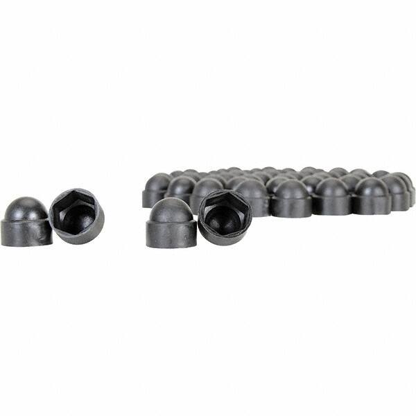 Vestil - 9/16" Bollard Cap - Black, Plastic, Smooth Surface - Industrial Tool & Supply