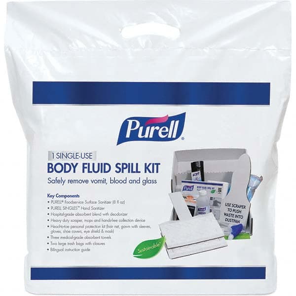 PURELL - Full First Aid Kits; First Aid Kit Type: Body Fluid Clean-Up ; Kit Type: Body Fluid Clean-Up Kit ; Container Type: Container ; Container Material: Plastic ; Overall Height: 3 ; Number of Pieces: 19 - Exact Industrial Supply