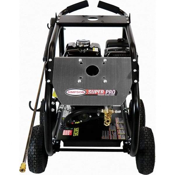 Simpson - Gas, 12 hp, 4,400 psi, 4 GPM, Cold Water Pressure Washer - AAA Triplex, 50' x 3/8" Hose - Industrial Tool & Supply