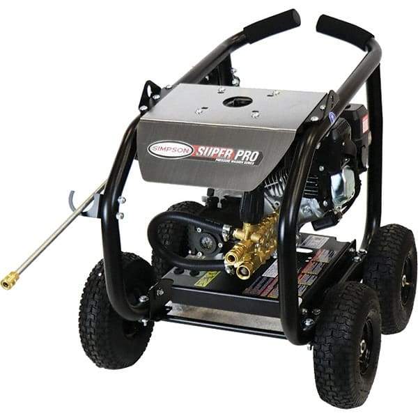 Simpson - Gas, 5.8 hp, 3,600 psi, 2.5 GPM, Cold Water Pressure Washer - AAA Triplex, 25' x 5/16" Hose - Industrial Tool & Supply