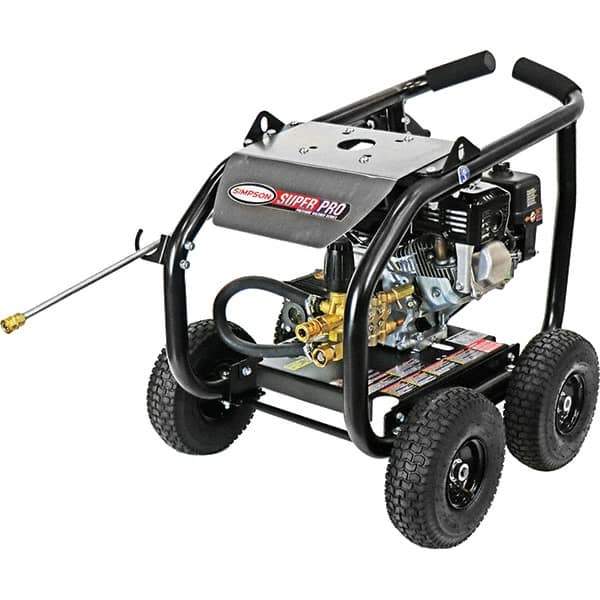 Simpson - Gas, 5.5 hp, 3,600 psi, 2.5 GPM, Cold Water Pressure Washer - AAA Triplex, 25' x 5/16" Hose - Industrial Tool & Supply